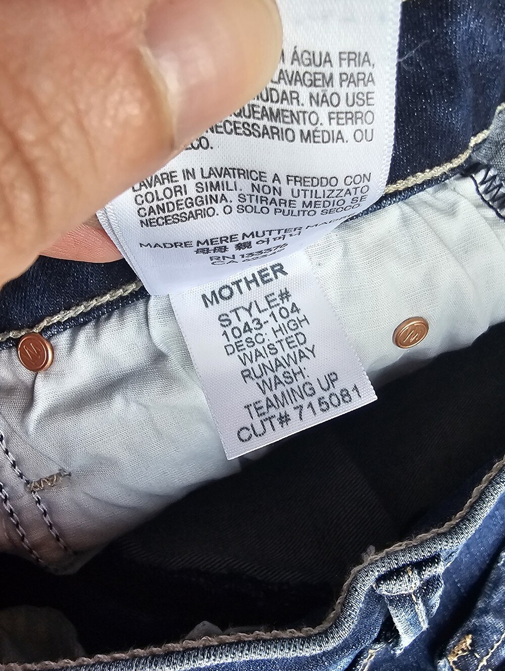 Mother Size 27 High Waisted Runaway Slim Flare Jeans In Teaming Up Wash - Picture 8 of 9